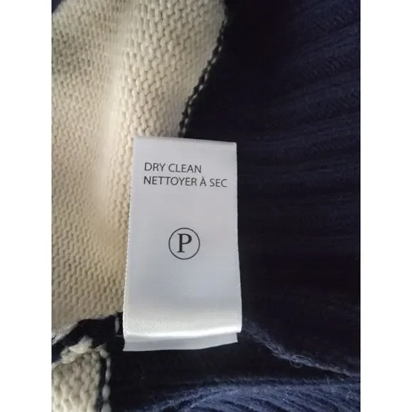 Brochu Walker Cy Stripe Sweater Womens SZ M Nautical Wool Cashmere NKM4146